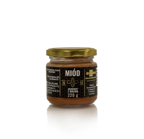 Miód kremowany z maliną 220g